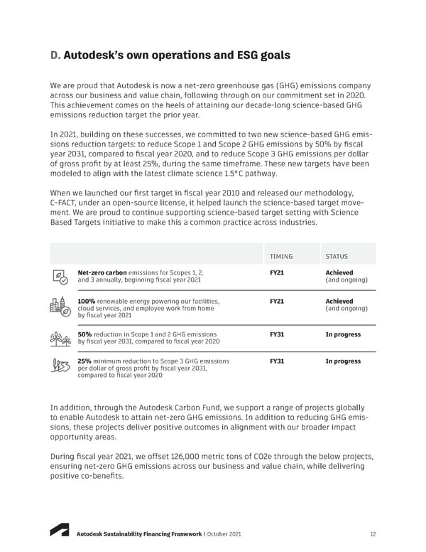 Sustainabilty Financing Framework | Autodesk - Page 12